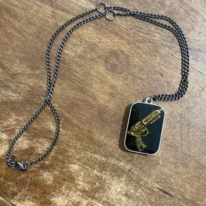 Handmade toy gun resin necklace